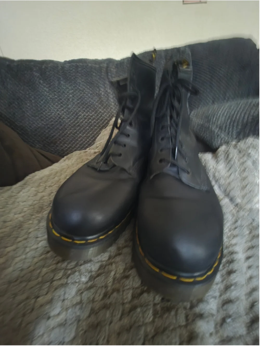 Authentic Made in England Dr Martens 1460 Greasy Black, Lug Soles. UK12/US13 90s